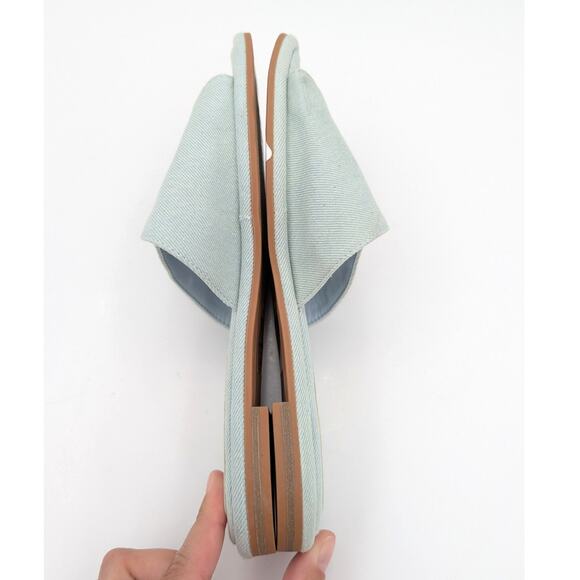 Dolce Vita Albey Slide Sandals Tweed Fabric Buckle Open Toe Blue Size US8 - Picture 5 of 10